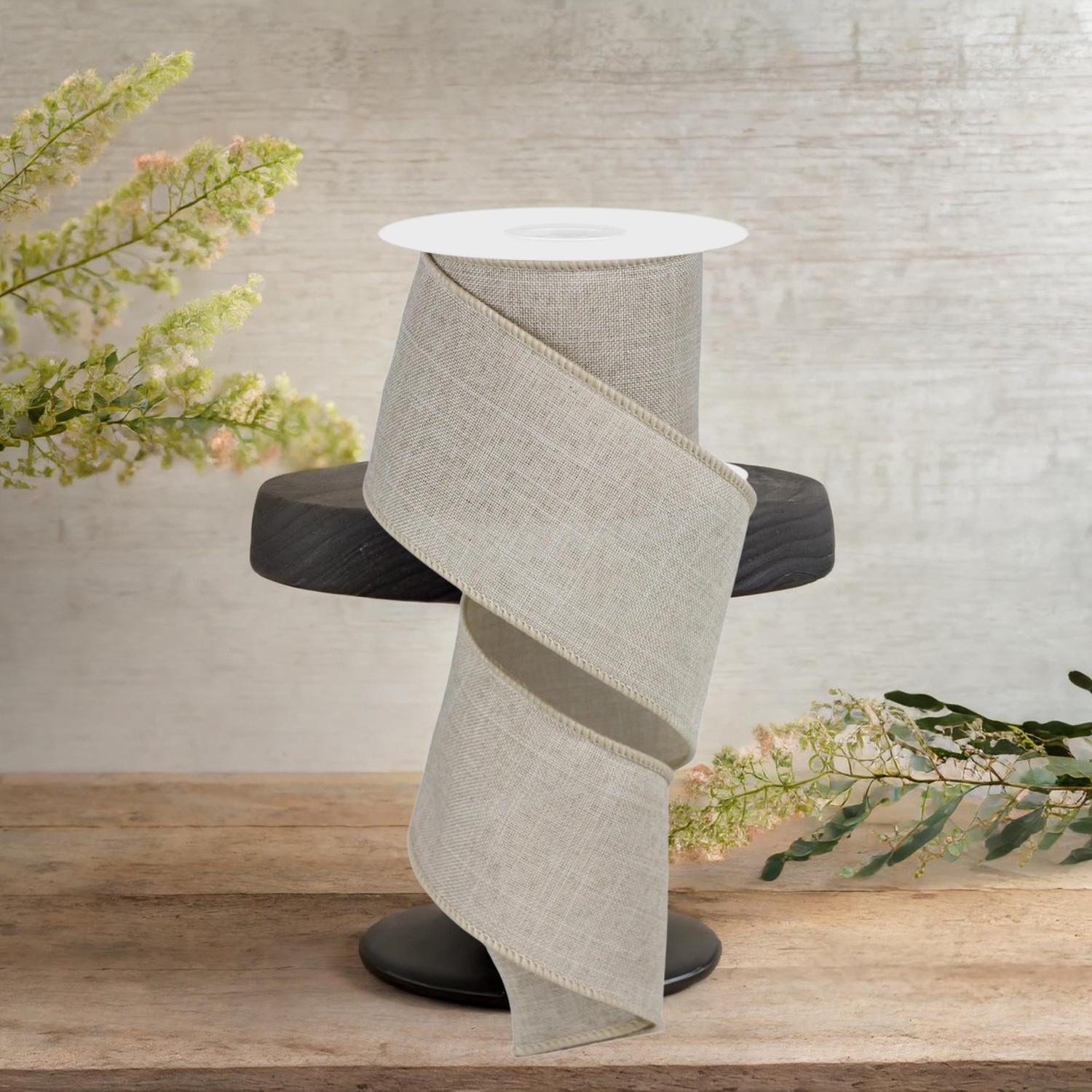 2.5" Royal Burlap Ribbon: Buff (10 Yard)