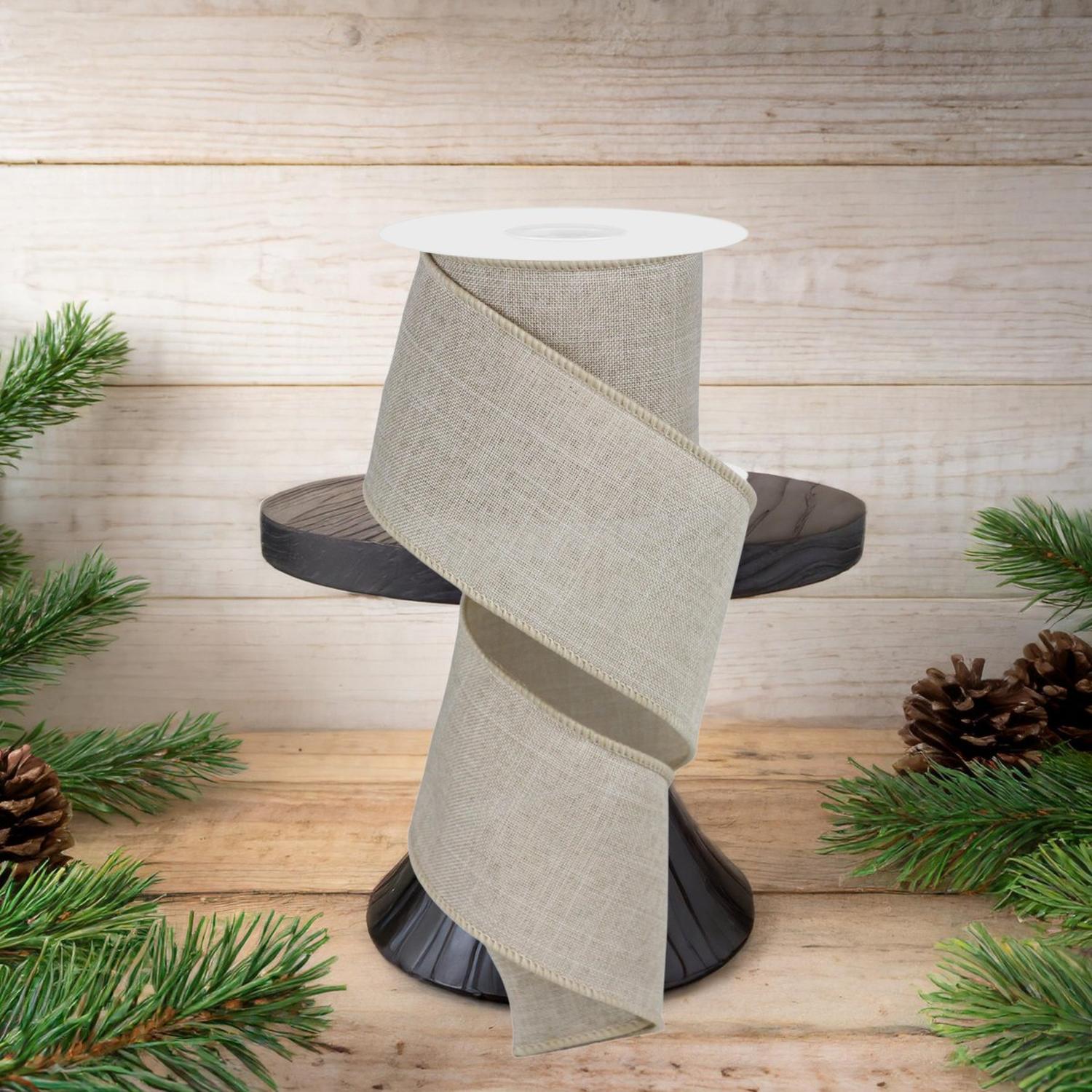 2.5" Royal Burlap Ribbon: Buff (10 Yard)