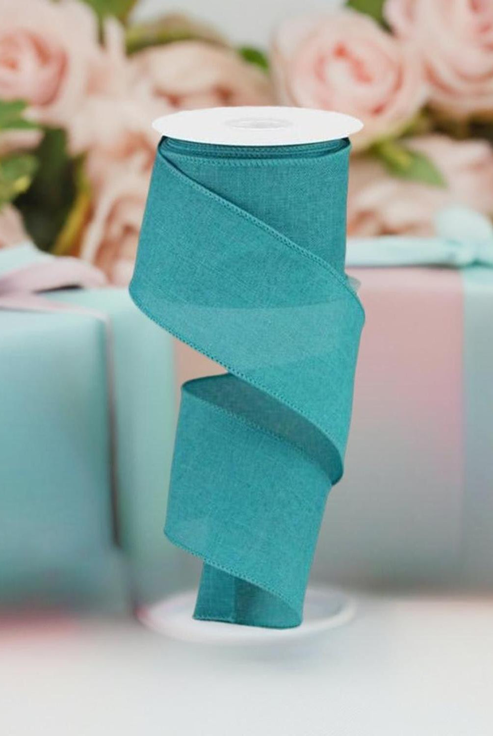 2.5" Royal Burlap Ribbon: Light Teal (10 Yards)