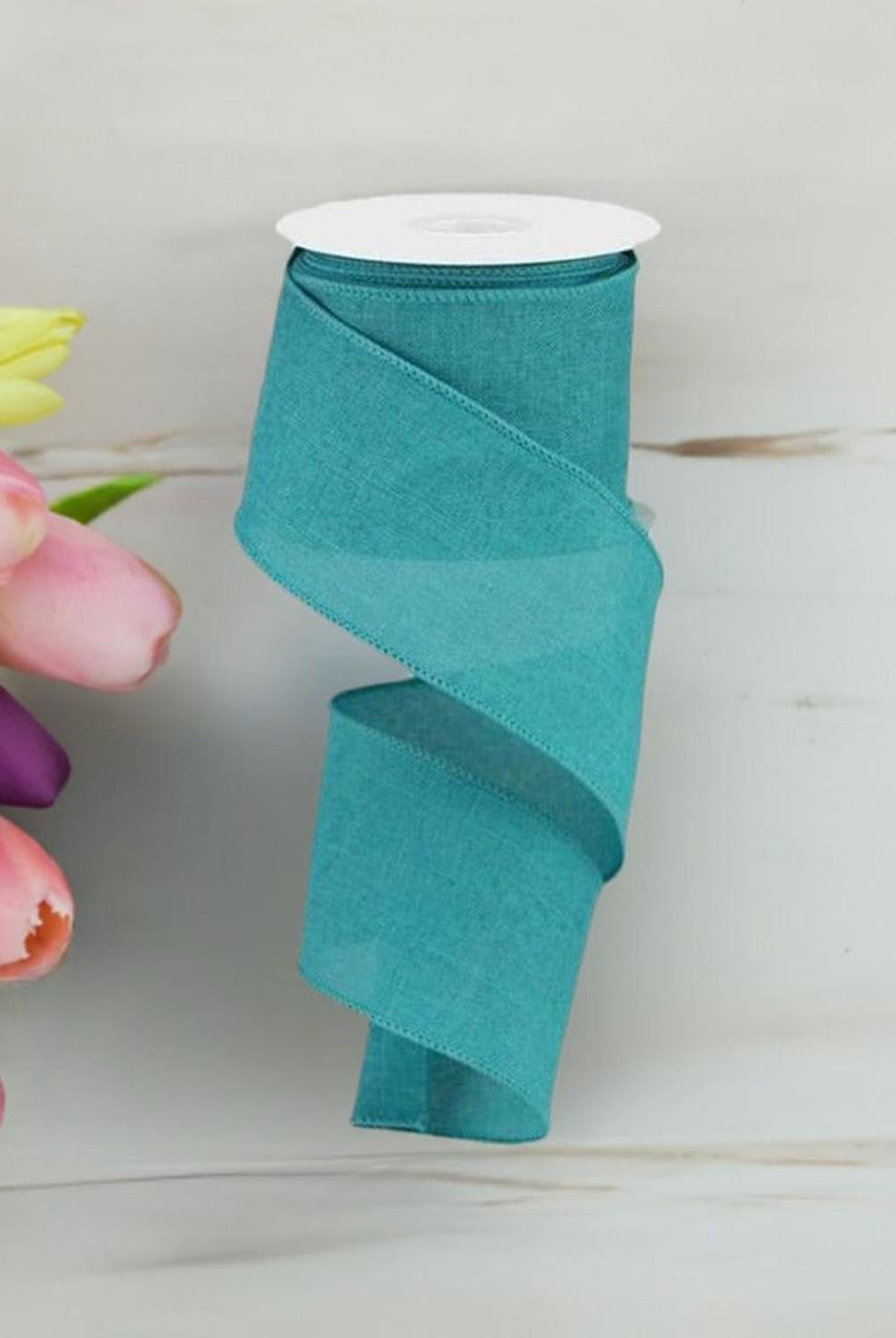 2.5" Royal Burlap Ribbon: Light Teal (10 Yards)