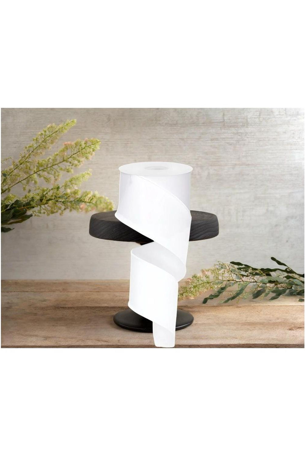 2.5" Royal Burlap Ribbon: White (10 Yards)