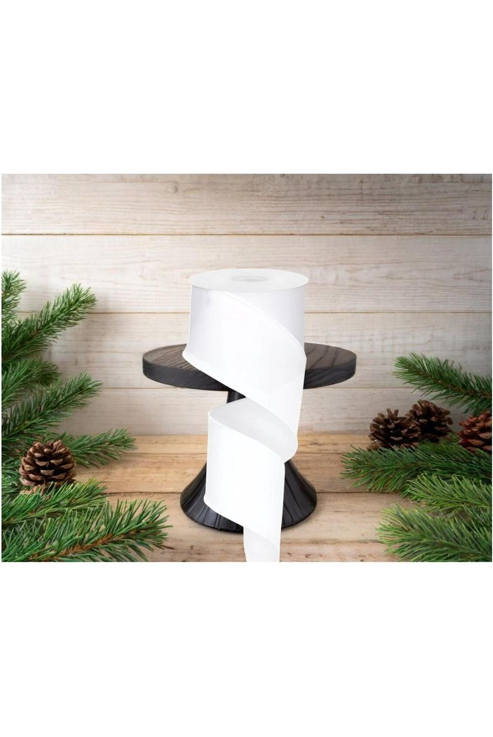 2.5" Royal Burlap Ribbon: White (10 Yards)