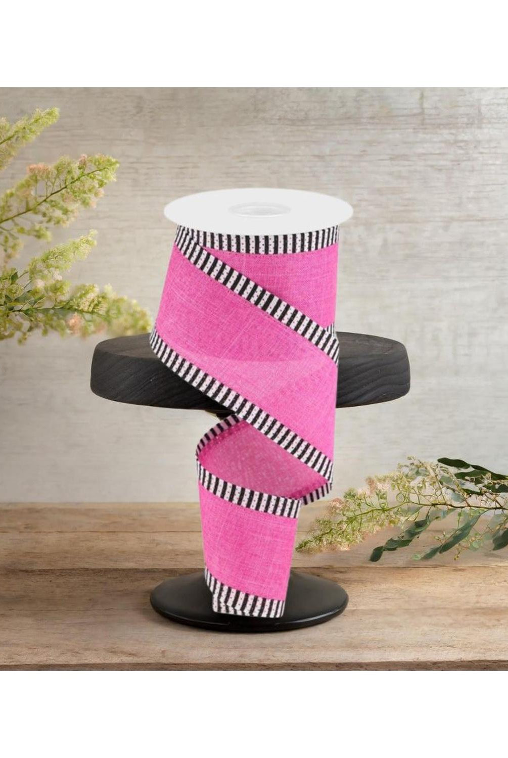 Shop For 2.5" Royal Burlap Thin Stripe Ribbon: Fuchsia (10 Yards) at Michelle's aDOORable Creations