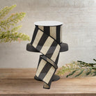 Shop For 2.5" Royal Canvas Wide Stripe Ribbon: Natural & Black (10 Yards)