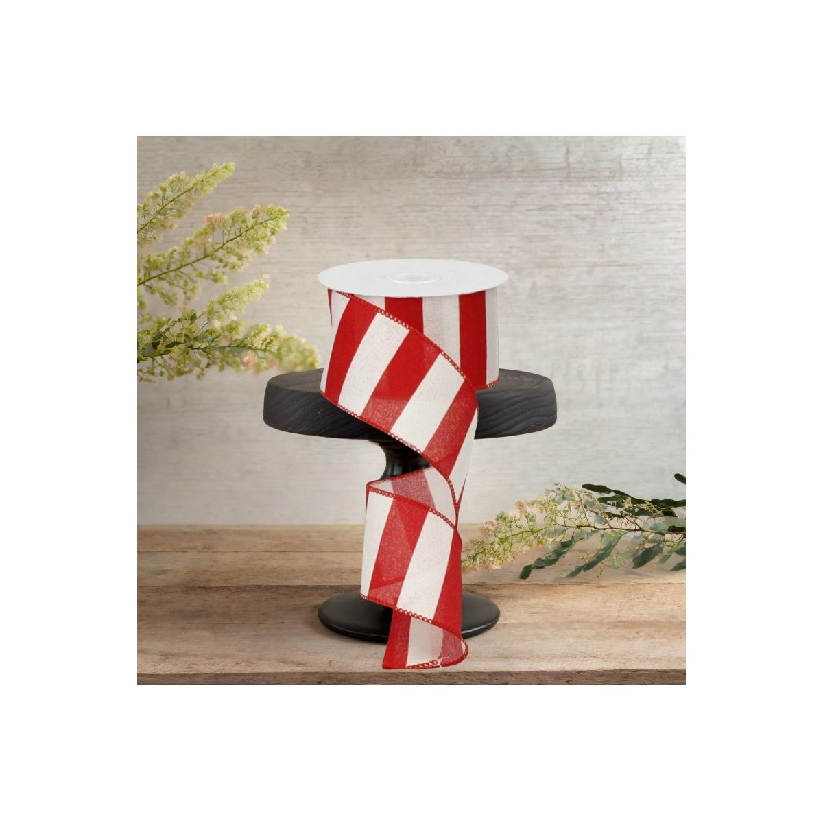 Shop For 2.5" Royal Canvas Wide Stripe Ribbon: Red & White (10 Yards)