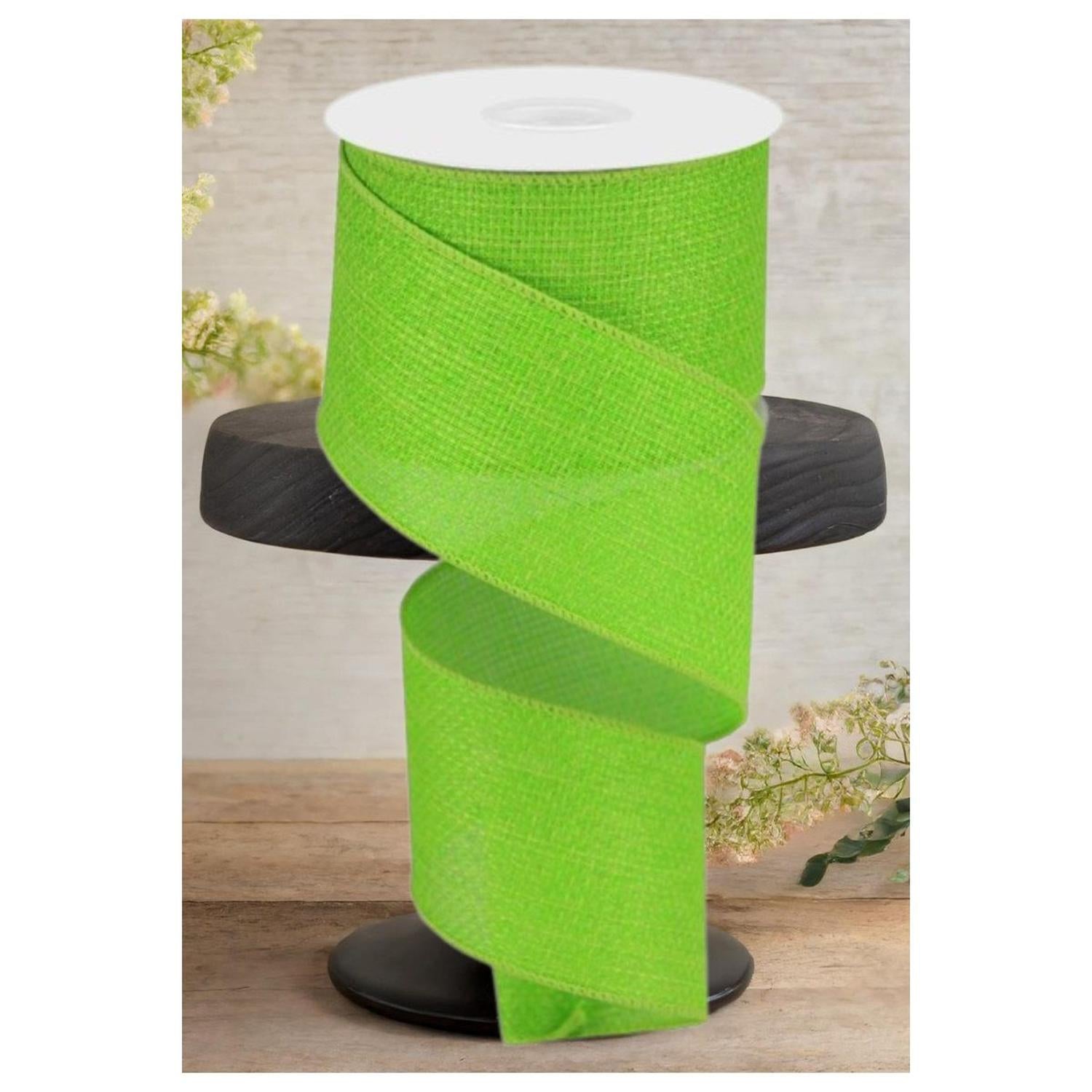 Shop For 2.5" Royal Faux Burlap Ribbon: Lime Green (10 Yards)