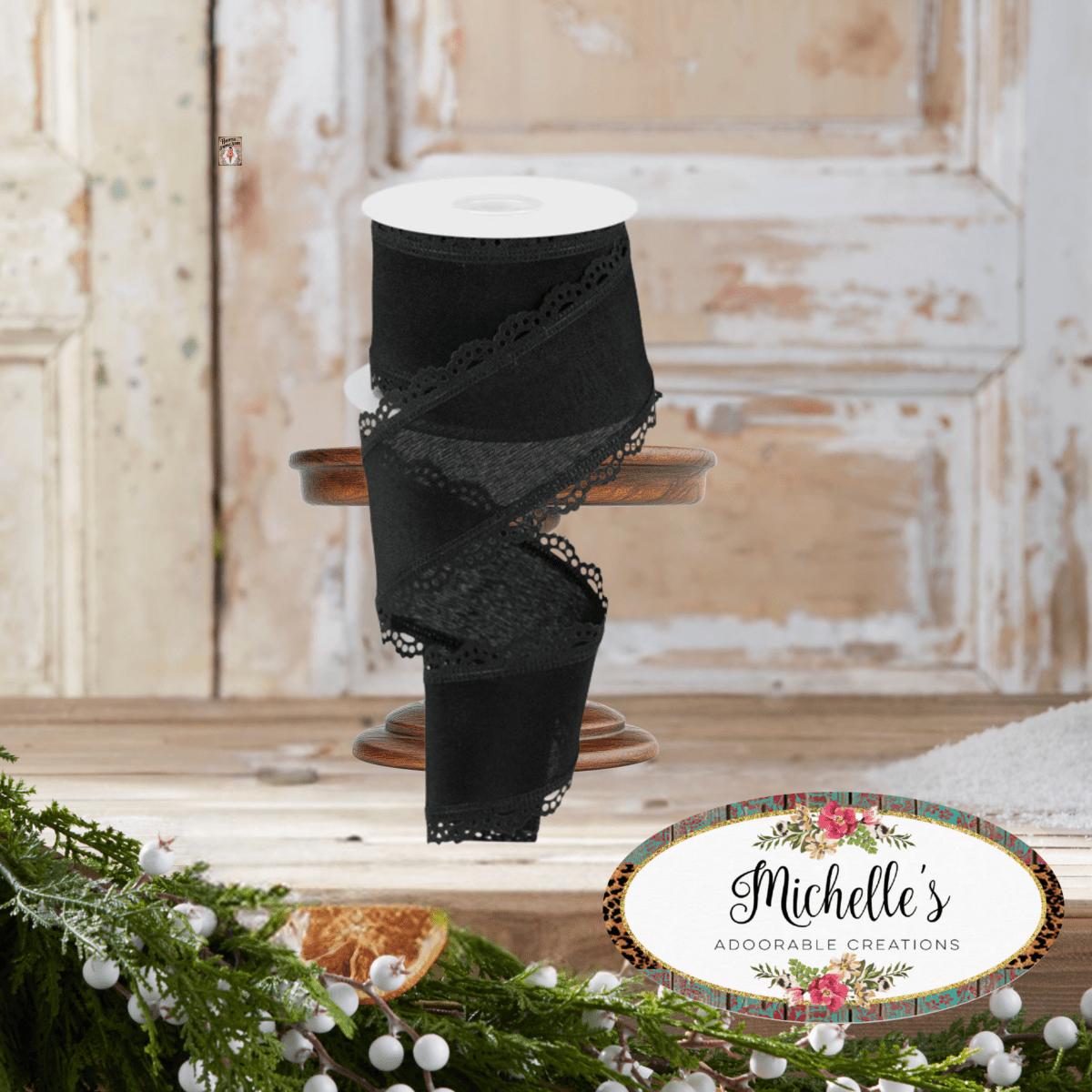 Shop For 2.5" Scalloped Edge Ribbon: Black (10 Yard)