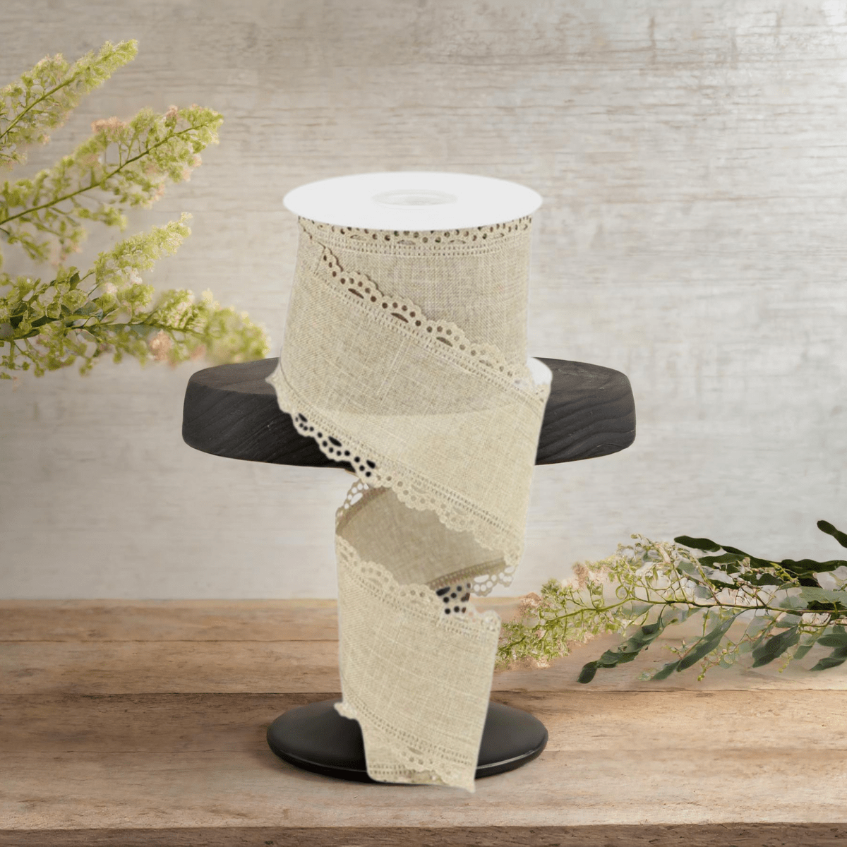 Shop For 2.5" Scalloped Edge Ribbon: Buff (10 Yard)