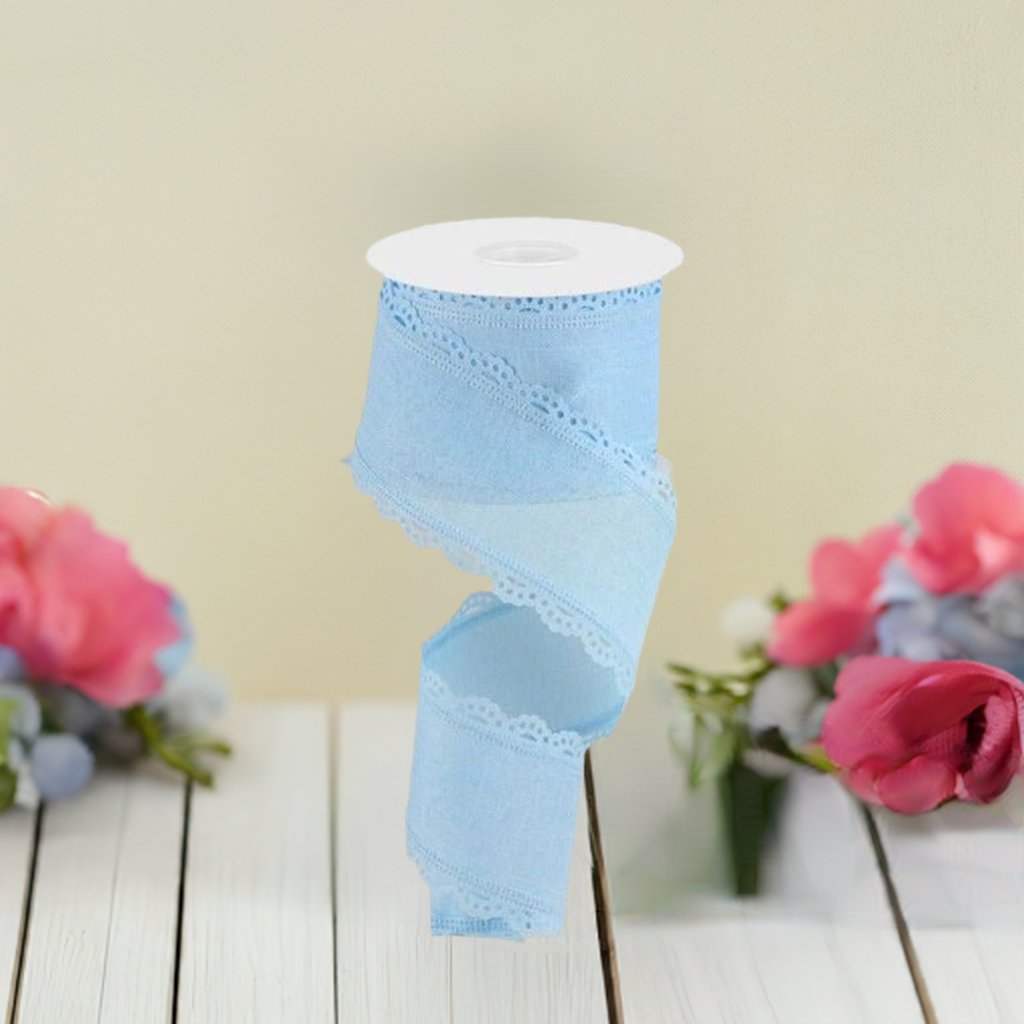 Shop For 2.5" Scalloped Edge Ribbon: Pale Blue (10 Yard) at Michelle's aDOORable Creations