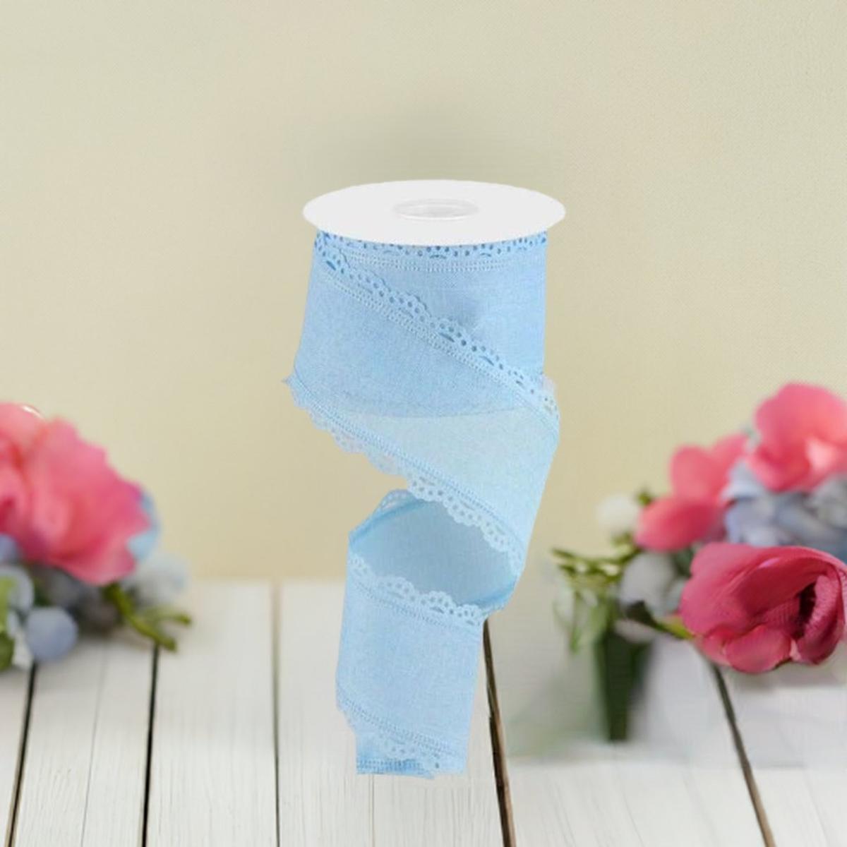 Shop For 2.5" Scalloped Edge Ribbon: Pale Blue (10 Yard) at Michelle's aDOORable Creations