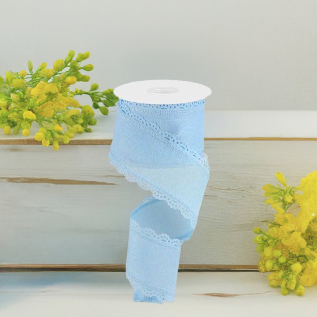 Shop For 2.5" Scalloped Edge Ribbon: Pale Blue (10 Yard) at Michelle's aDOORable Creations