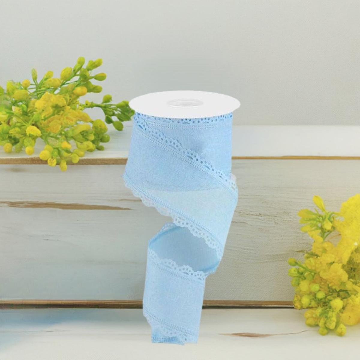 Shop For 2.5" Scalloped Edge Ribbon: Pale Blue (10 Yard) at Michelle's aDOORable Creations