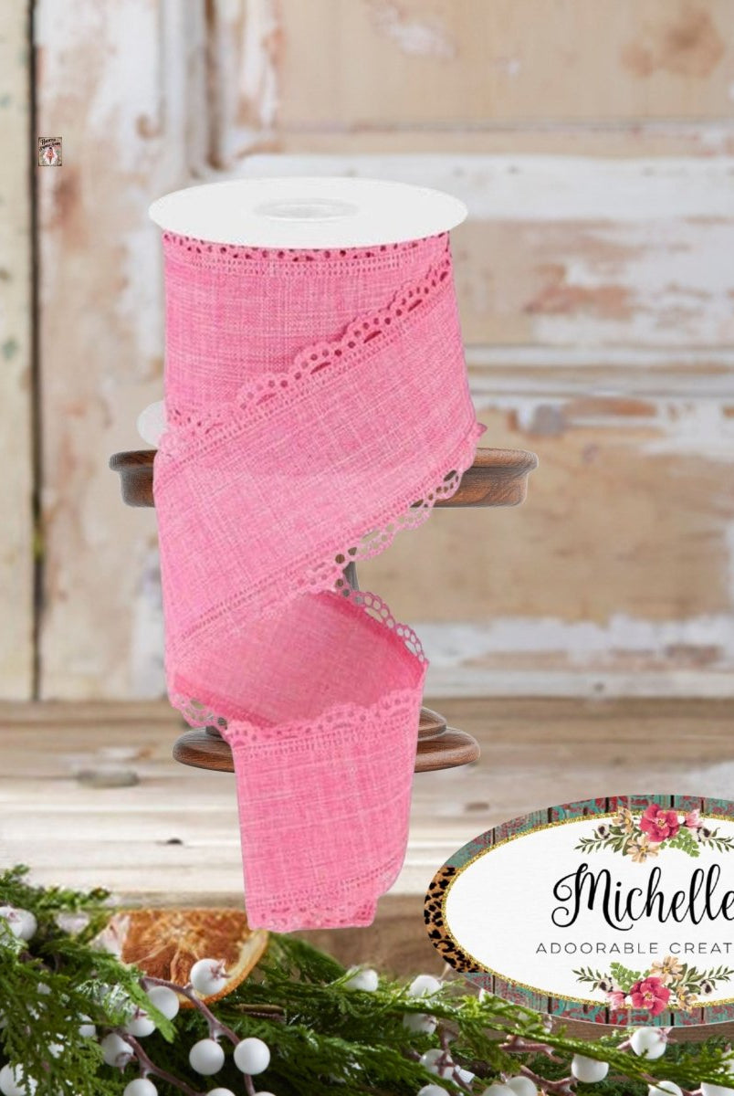 Shop For 2.5" Scalloped Edge Ribbon: Pink (10 Yard)