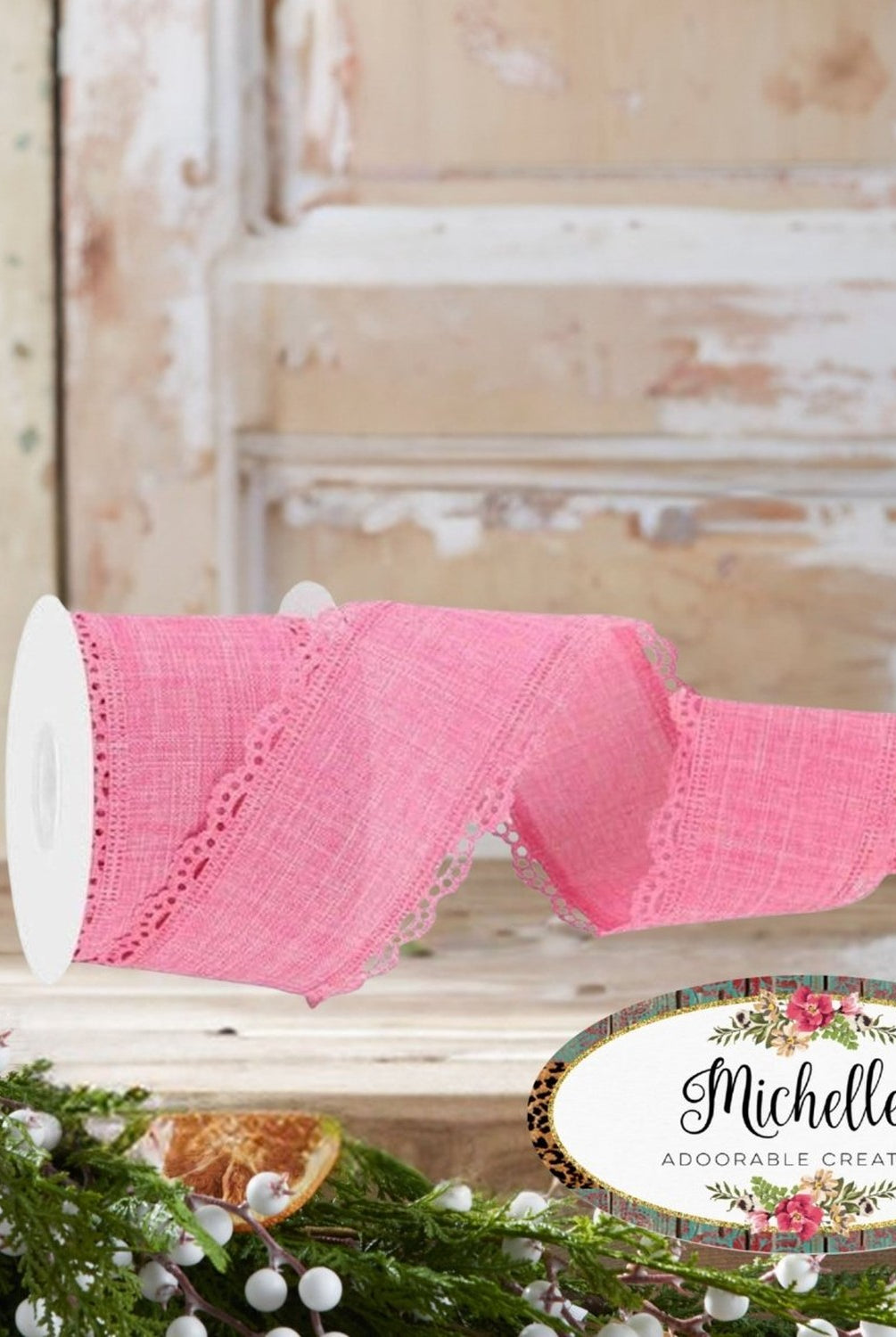 Shop For 2.5" Scalloped Edge Ribbon: Pink (10 Yard)