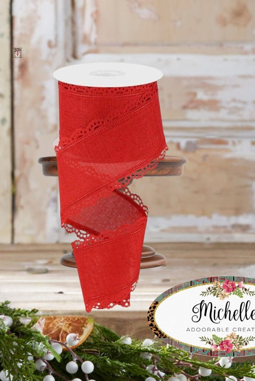 Shop For 2.5" Scalloped Edge Ribbon: Red (10 Yard)