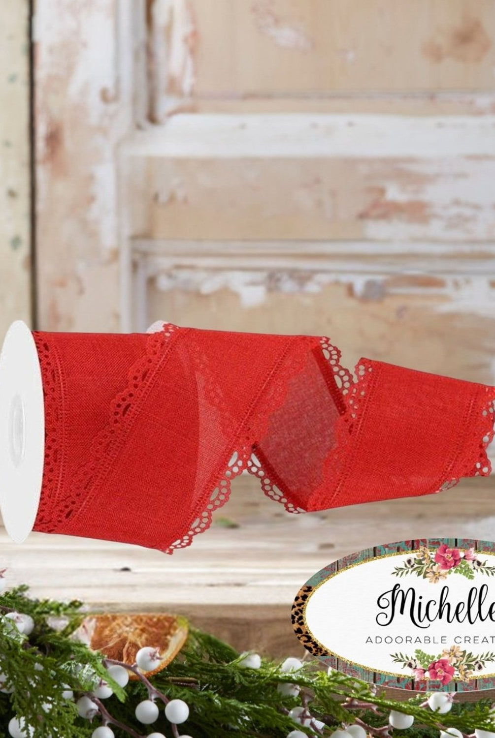 Shop For 2.5" Scalloped Edge Ribbon: Red (10 Yard)