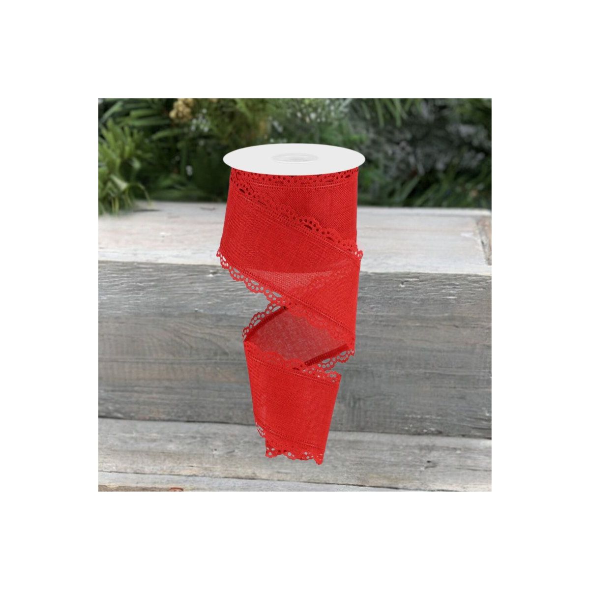 Shop For 2.5" Scalloped Edge Ribbon: Red (10 Yard)