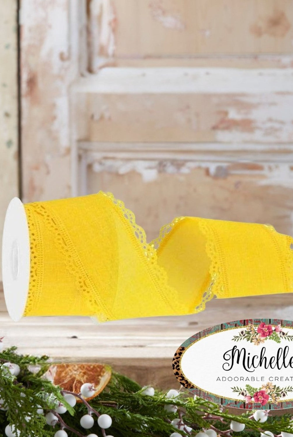 Shop For 2.5" Scalloped Edge Ribbon: Sun Yellow