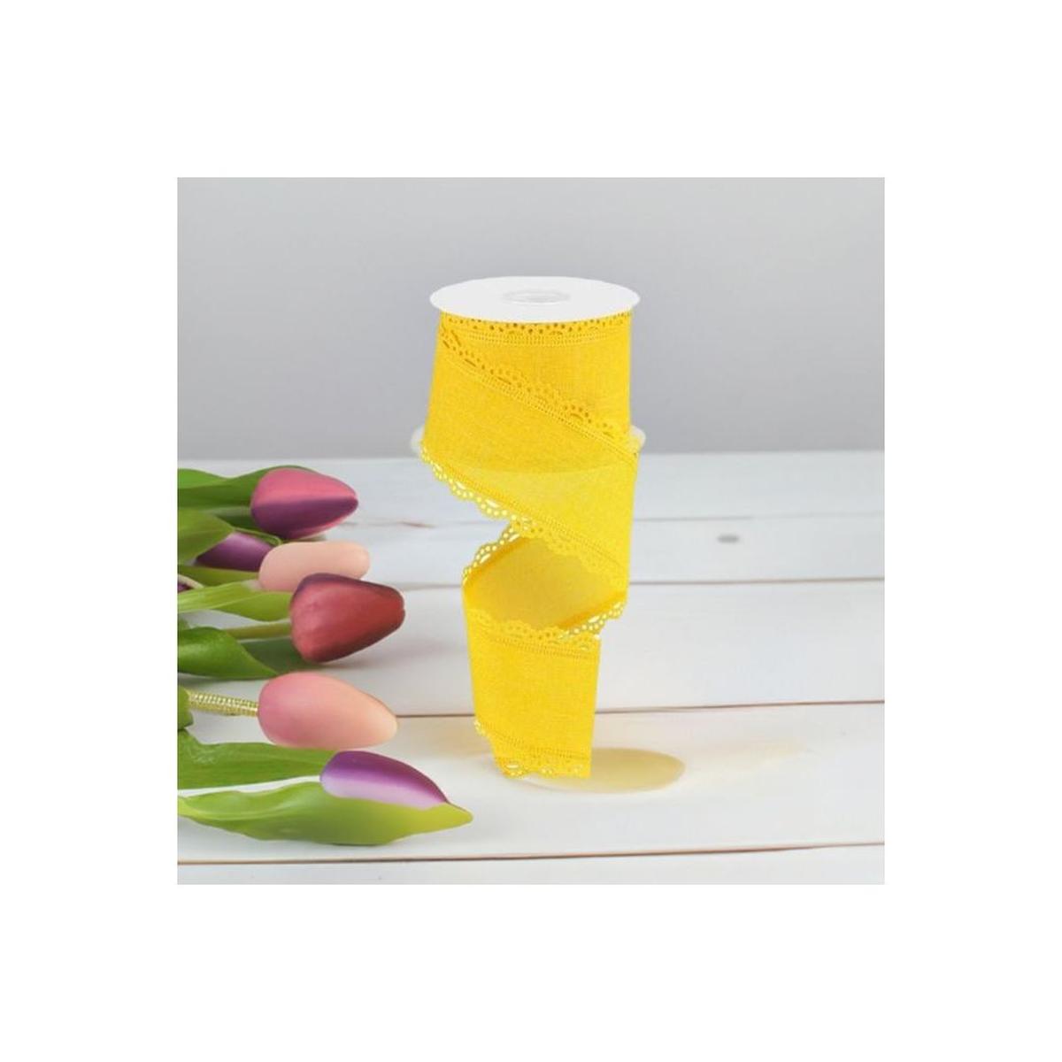 Shop For 2.5" Scalloped Edge Ribbon: Sun Yellow at Michelle's aDOORable Creations