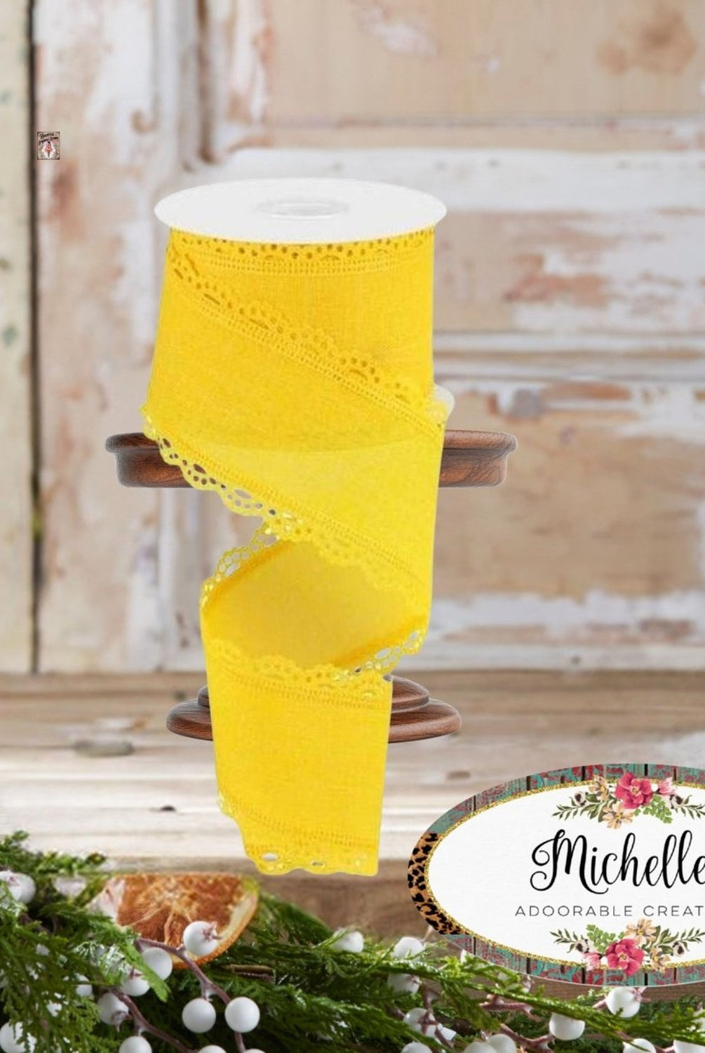 Shop For 2.5" Scalloped Edge Ribbon: Sun Yellow