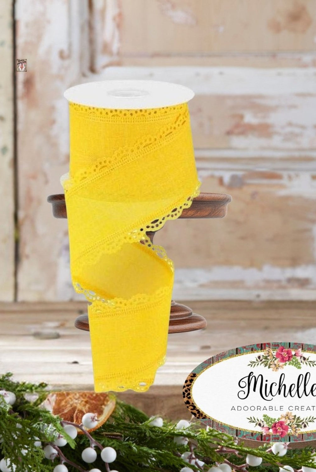 Shop For 2.5" Scalloped Edge Ribbon: Sun Yellow