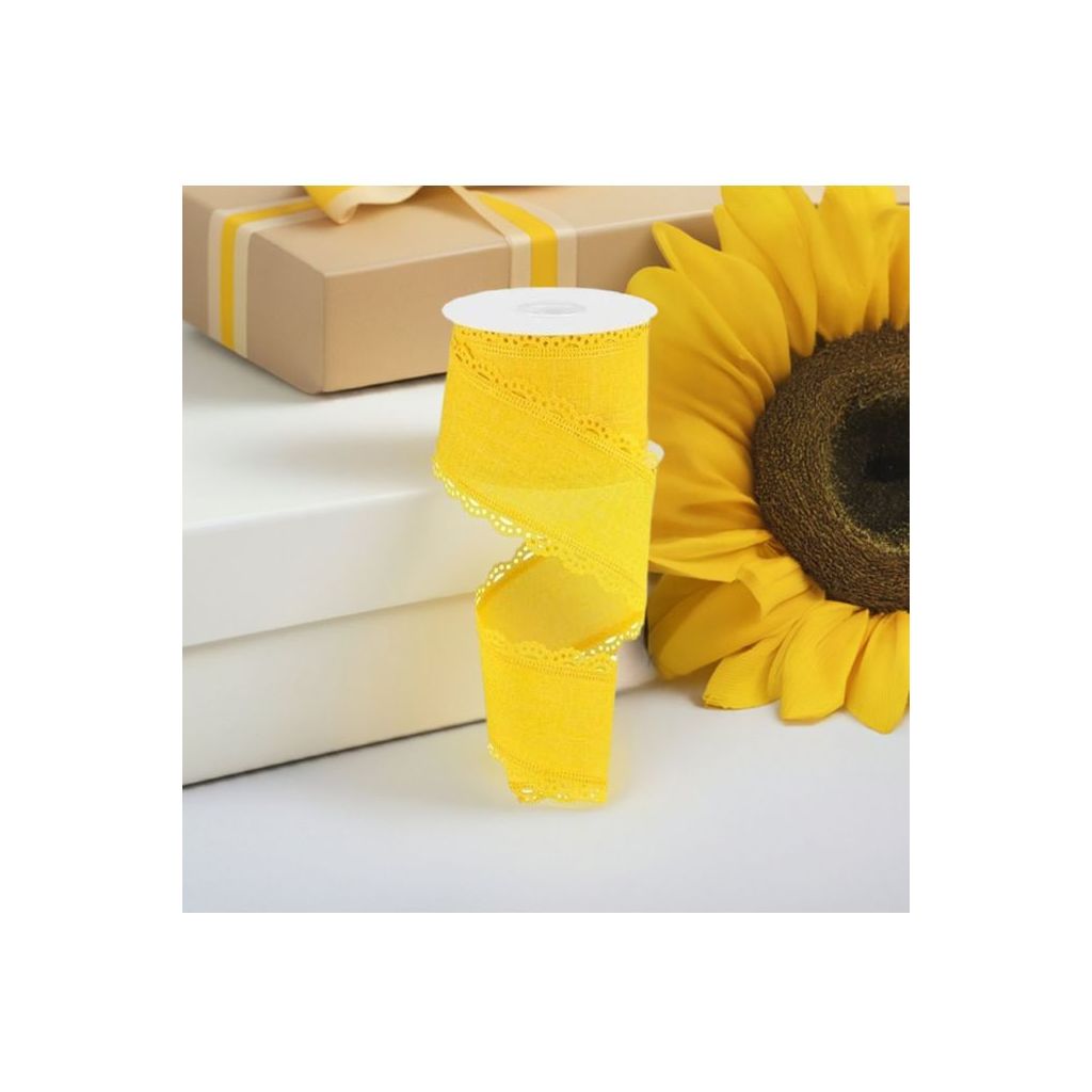 Shop For 2.5" Scalloped Edge Ribbon: Sun Yellow at Michelle's aDOORable Creations