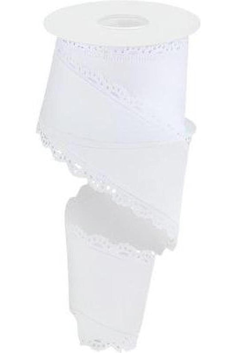 2.5" Scalloped Edge Ribbon: White (10 Yard)