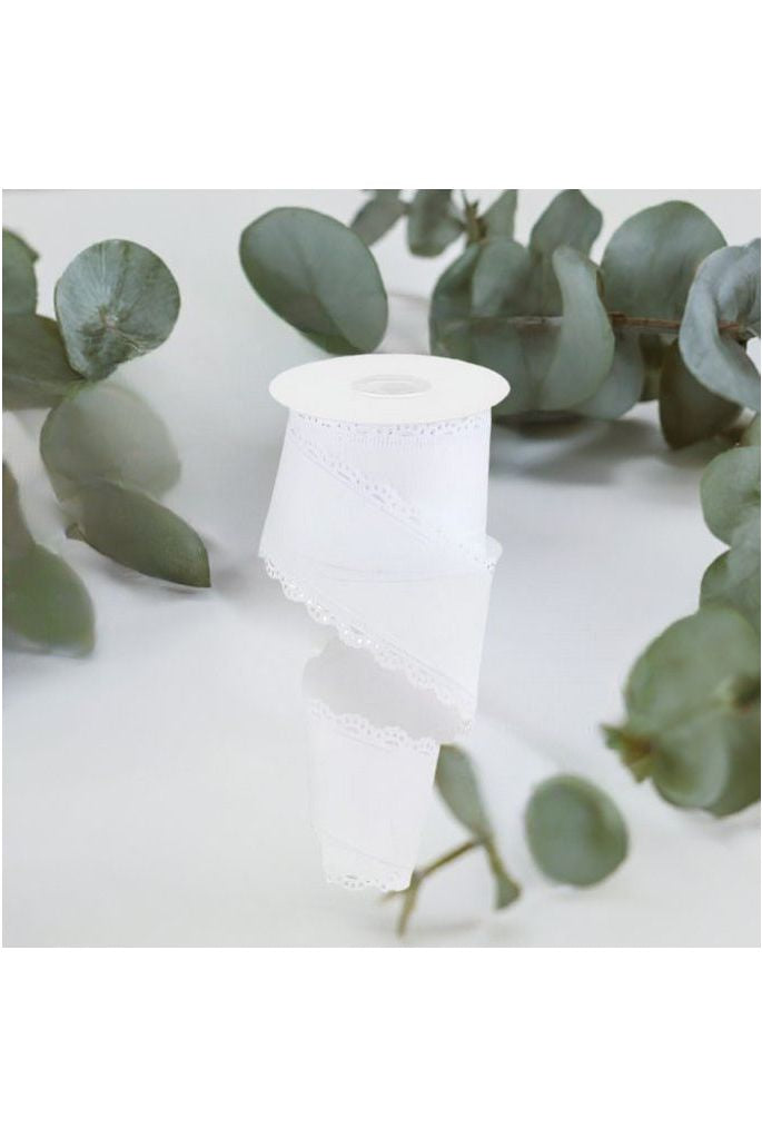 Shop For 2.5" Scalloped Edge Ribbon: White (10 Yard) at Michelle's aDOORable Creations