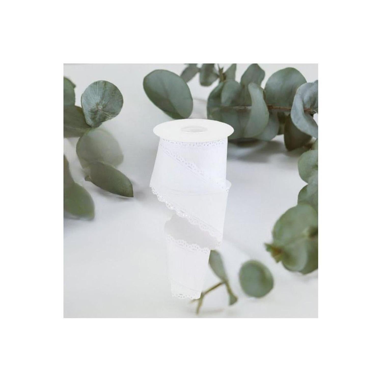 2.5" Scalloped Edge Ribbon: White (10 Yard)