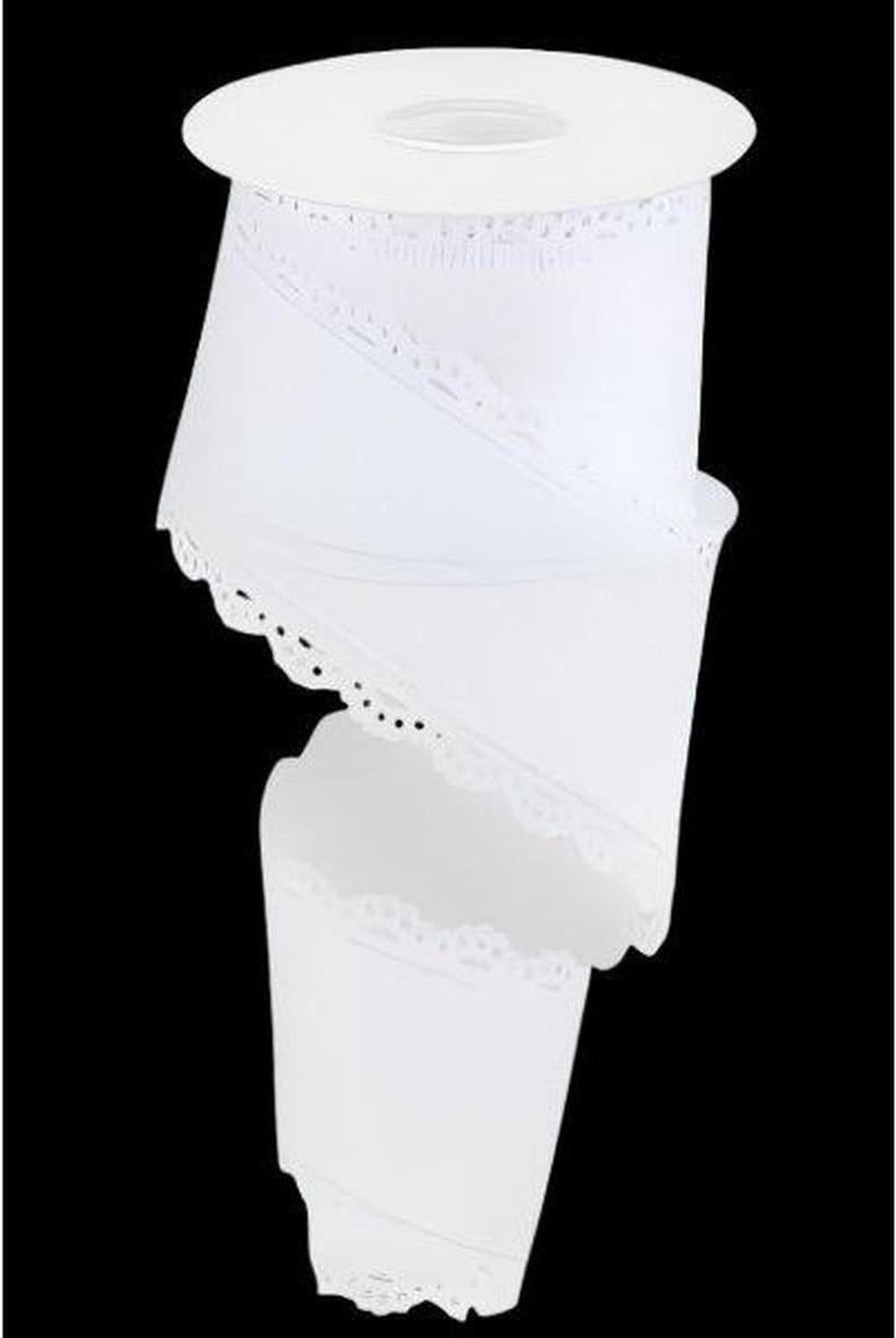 2.5" Scalloped Edge Ribbon: White (10 Yard)