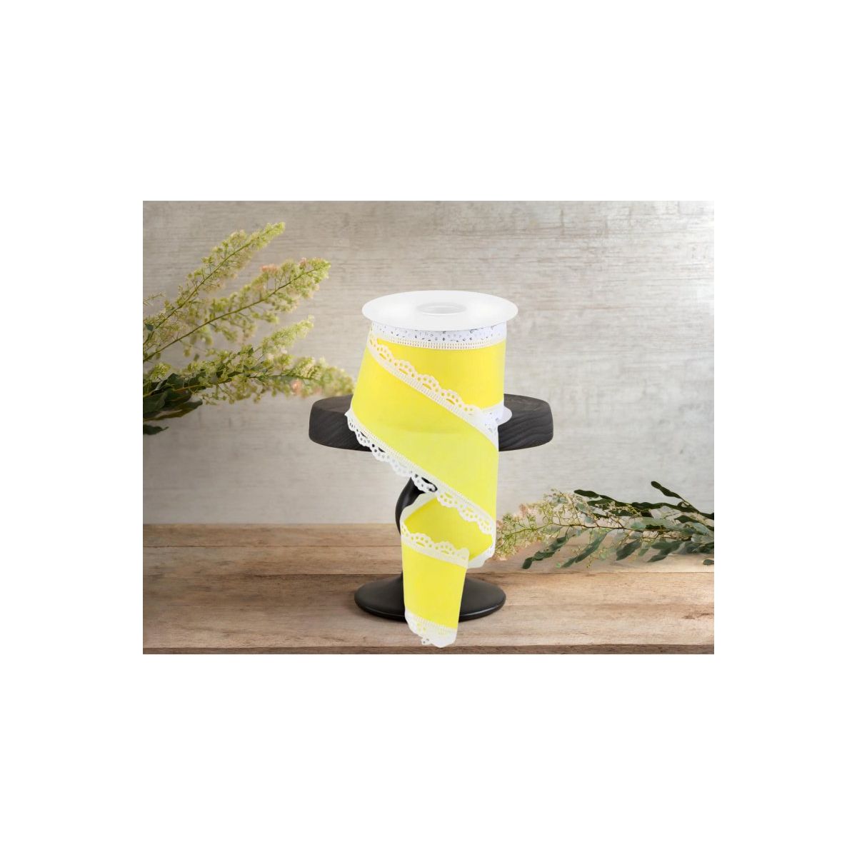 Shop For 2.5" Scalloped Edge Ribbon: Yellow (10 Yard)