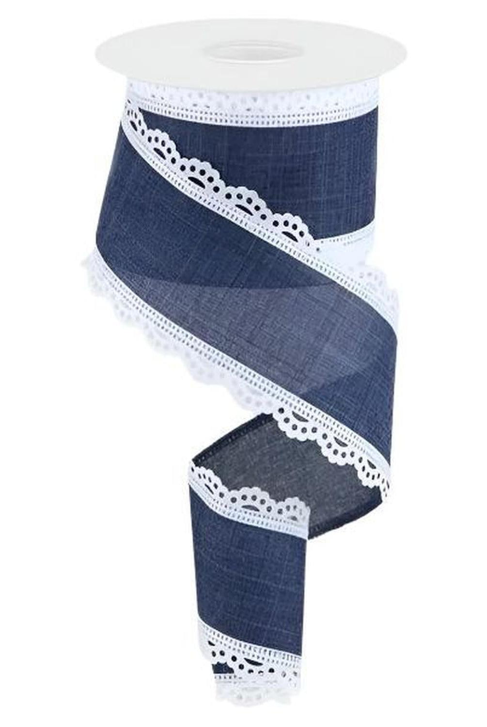 2.5" Scalloped Edge Royal Ribbon: Navy Blue (10 Yard)