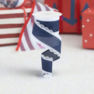 Shop For 2.5" Scalloped Edge Royal Ribbon: Navy Blue (10 Yard) at Michelle's aDOORable Creations