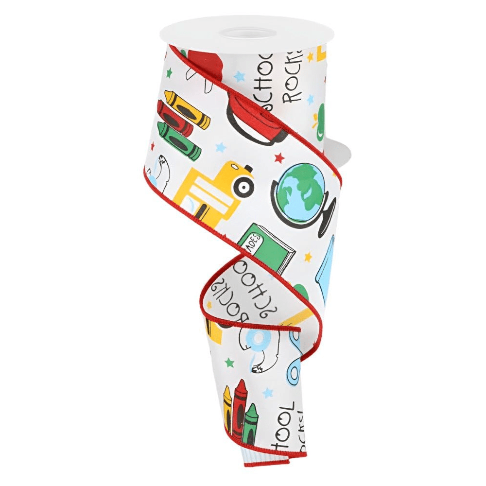 Shop For 2.5" School Rocks Ribbon: White (10 Yards)