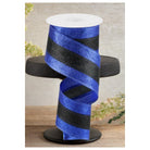 Shop For 2.5" Shimmer Glitter Stripe Ribbon: Royal Blue & Black (10 Yards)