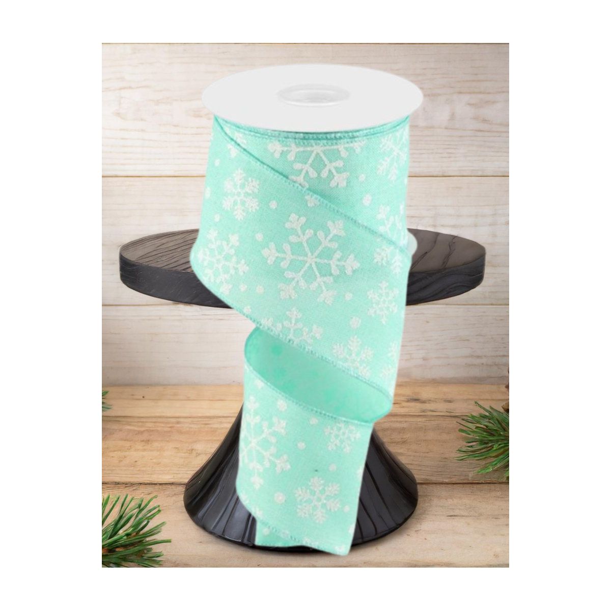 Shop For 2.5" Snowflake Ribbon: Mint Green (10 Yards)