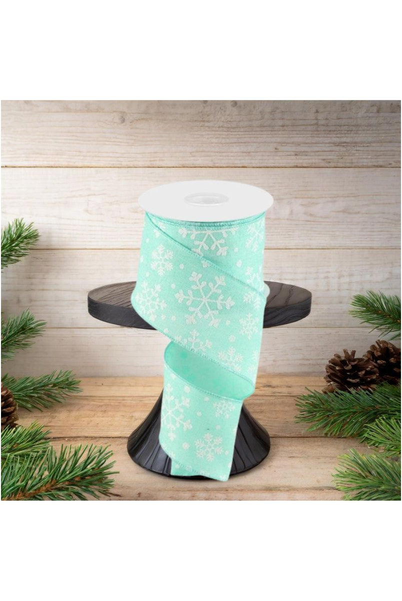 Shop For 2.5" Snowflake Ribbon: Mint Green (10 Yards)