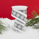 Shop For 2.5" Snowflakes Check Drift Ribbon: White (10 Yards) at Michelle's aDOORable Creations