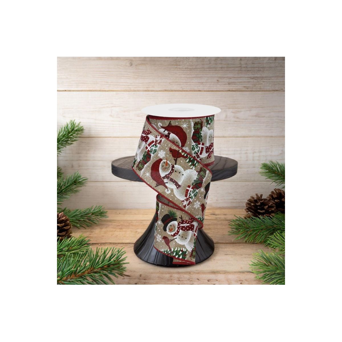 Shop For 2.5" Snowman Cardinal Ribbon: Light Beige (10 Yards)