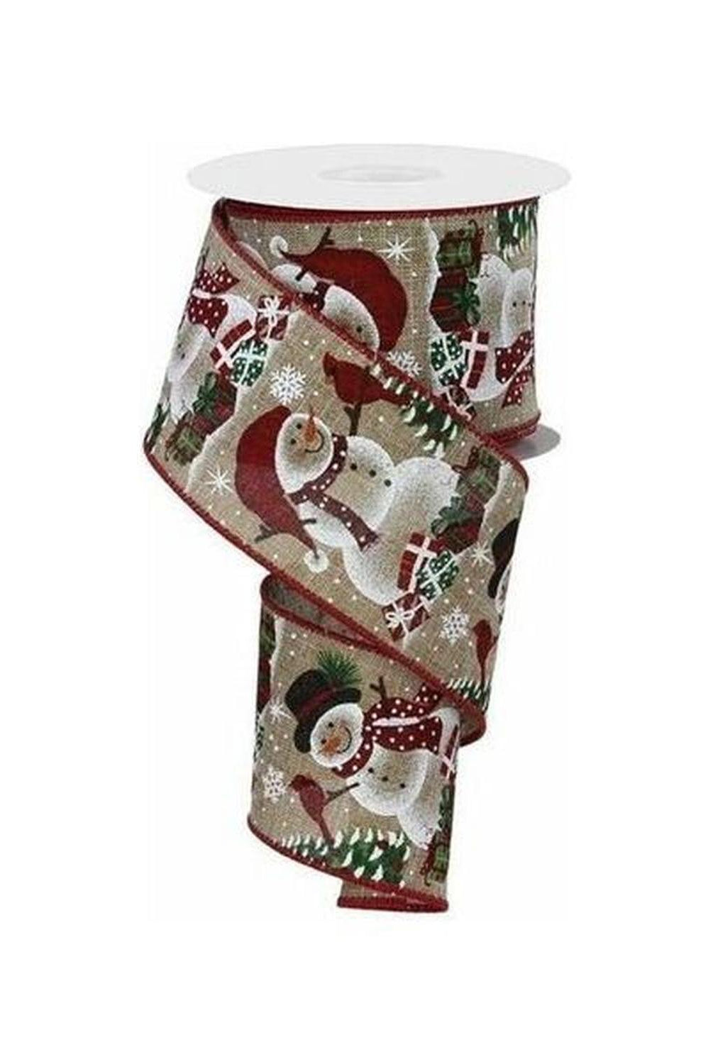 Shop For 2.5" Snowman Cardinal Ribbon: Light Beige (10 Yards)