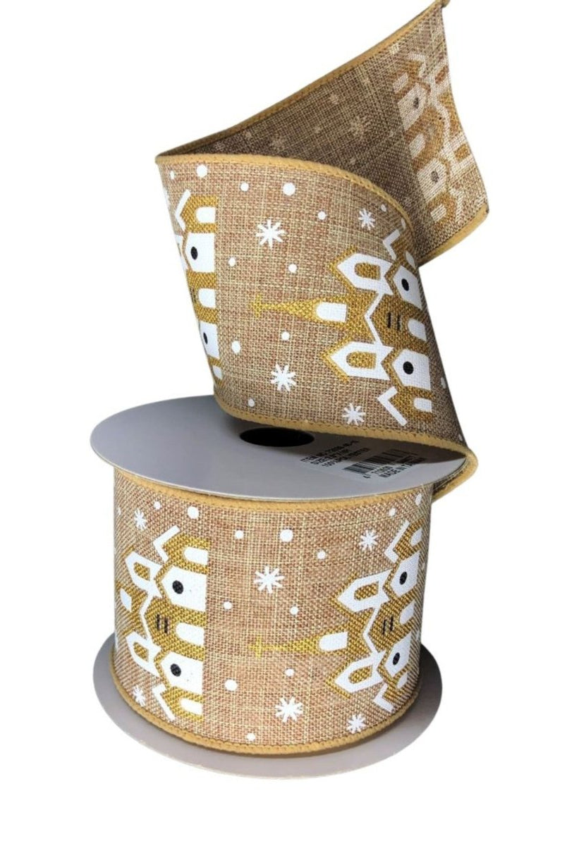 Shop For 2.5" Snowy Church Ribbon: Natural (10 Yards)