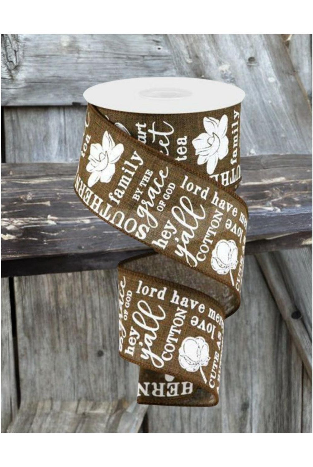 Shop For 2.5" Southern Charm Royal Ribbon: Brown & White (10 Yards)