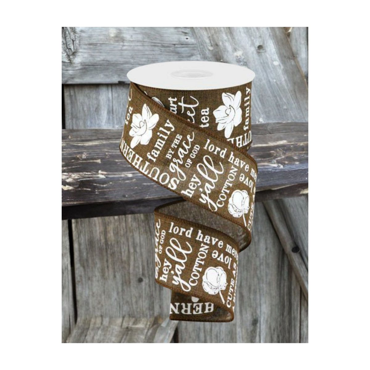 Shop For 2.5" Southern Charm Royal Ribbon: Brown & White (10 Yards)