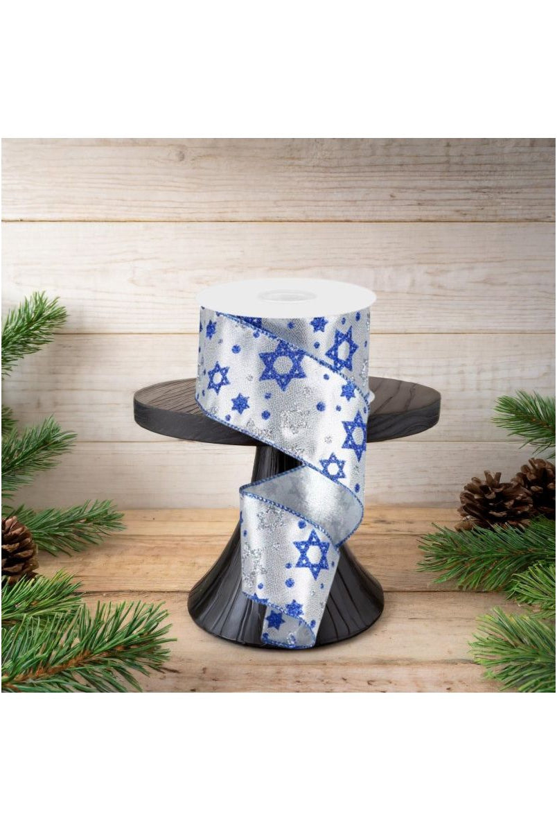 Shop For 2.5" Star of David Metallic Ribbon: Silver (10 Yards)