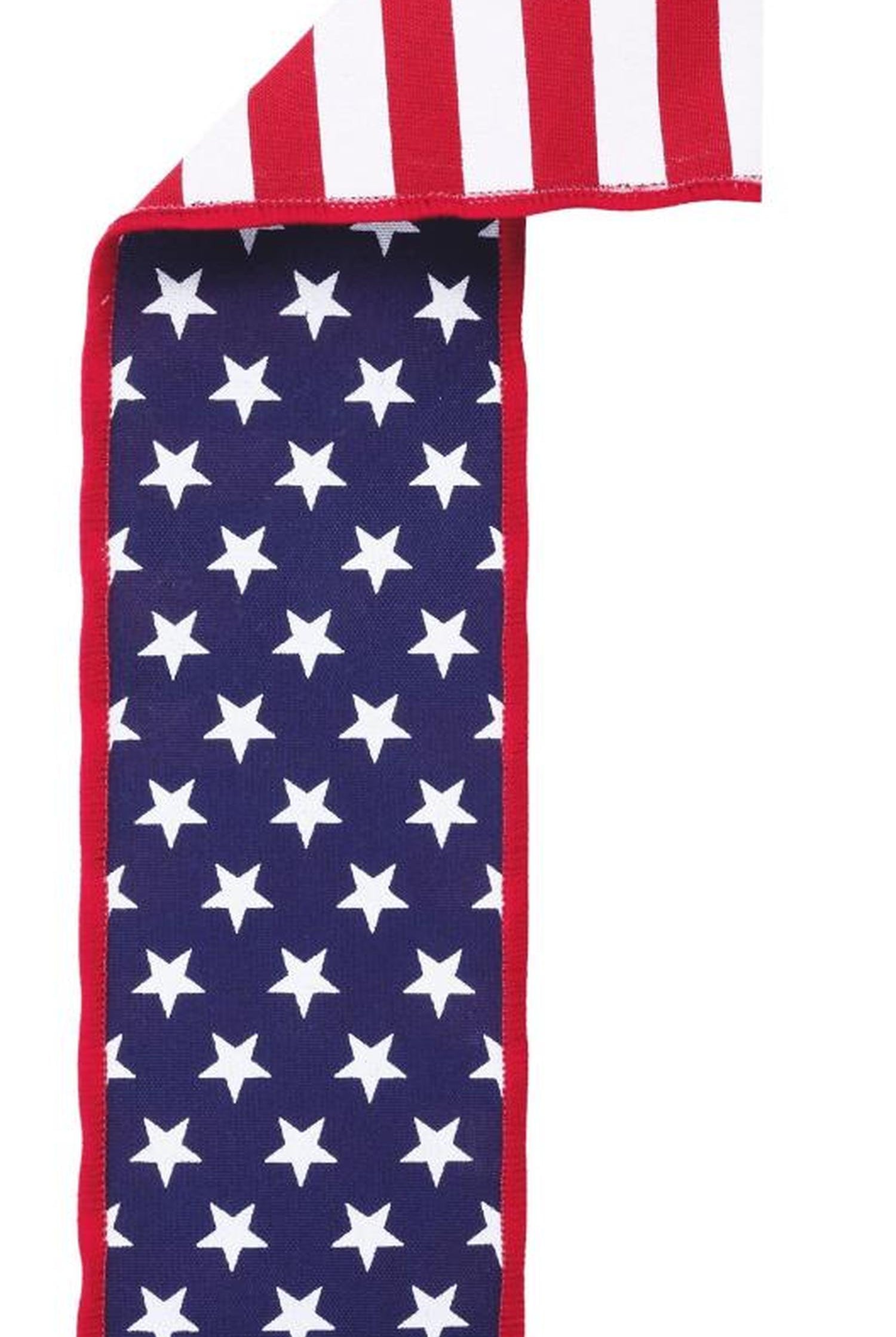 2.5 Stars and Stripes Fused Back Ribbon: Navy Blue (10 Yards)