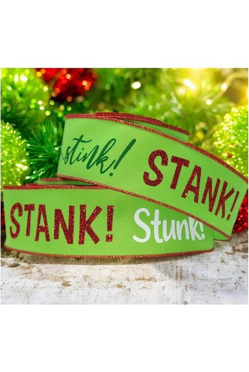 2.5" Stink Stank Stunk Ribbon: Lime Green (10 Yards)