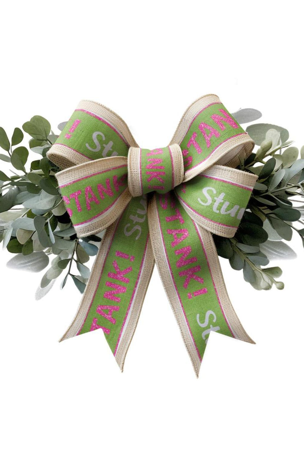 2.5" Stink Stank Stunk Ribbon: Pink/Green (10 Yards)