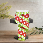 Shop For 2.5" Striped Edge Polka Dot Ribbon: Red, Lime & White (10 Yards)