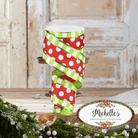 Shop For 2.5" Striped Edge Polka Dot Ribbon: Red, Lime & White (10 Yards)