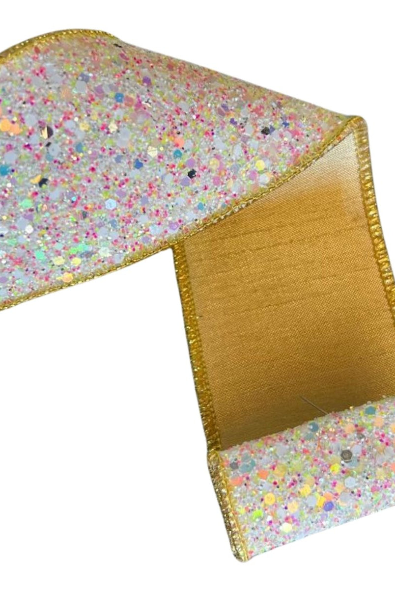 Shop For 2.5" Sugar Plum Glitter Ribbon: Icy Iridescent (10 Yards)